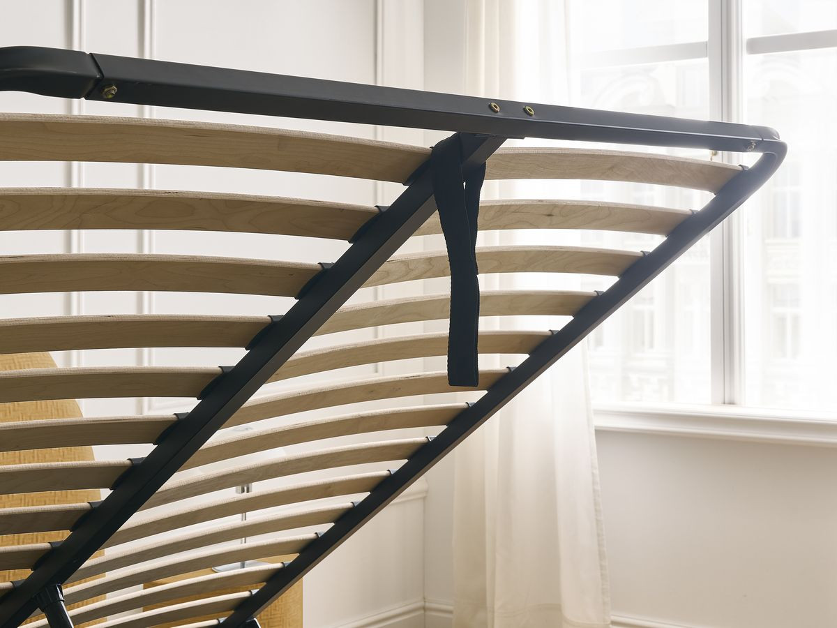 LIAM set met bed + 2 nachtkastjes in structuurstof