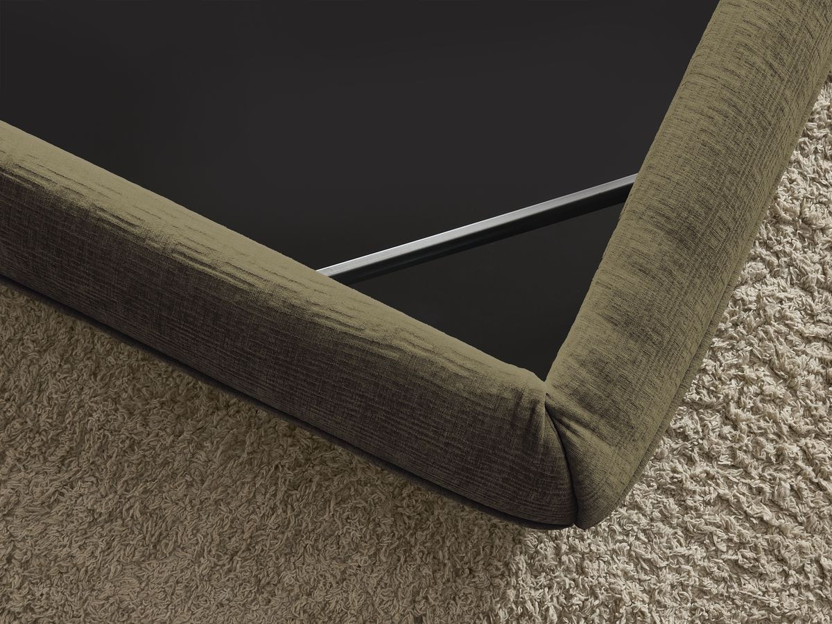 LIAM set met bed + 2 nachtkastjes in structuurstof