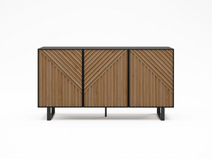 Buffet 3 portes 151 cm ALAIA effet chêne