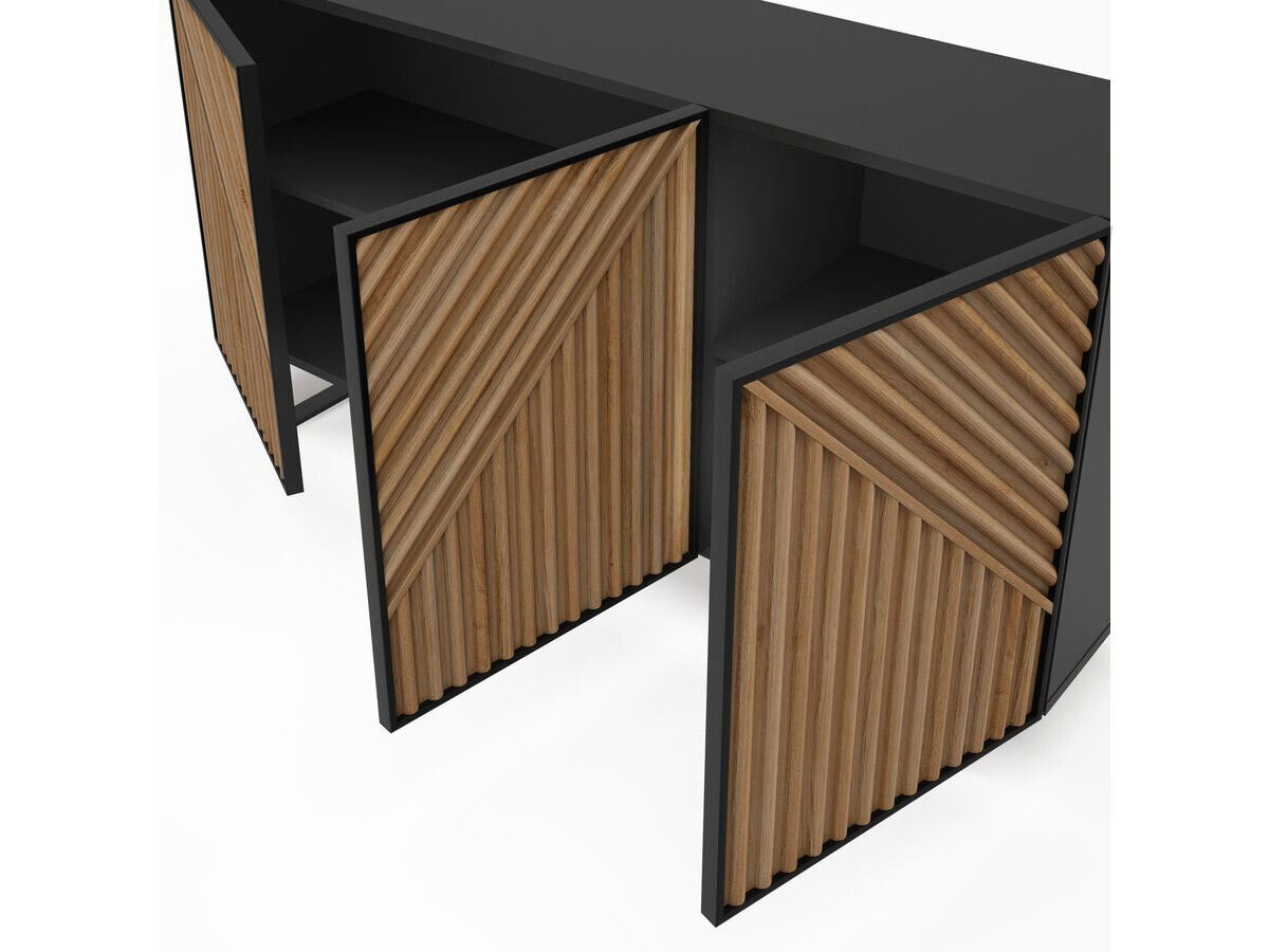 Buffet 3 portes 151 cm ALAIA effet chêne — vue 6