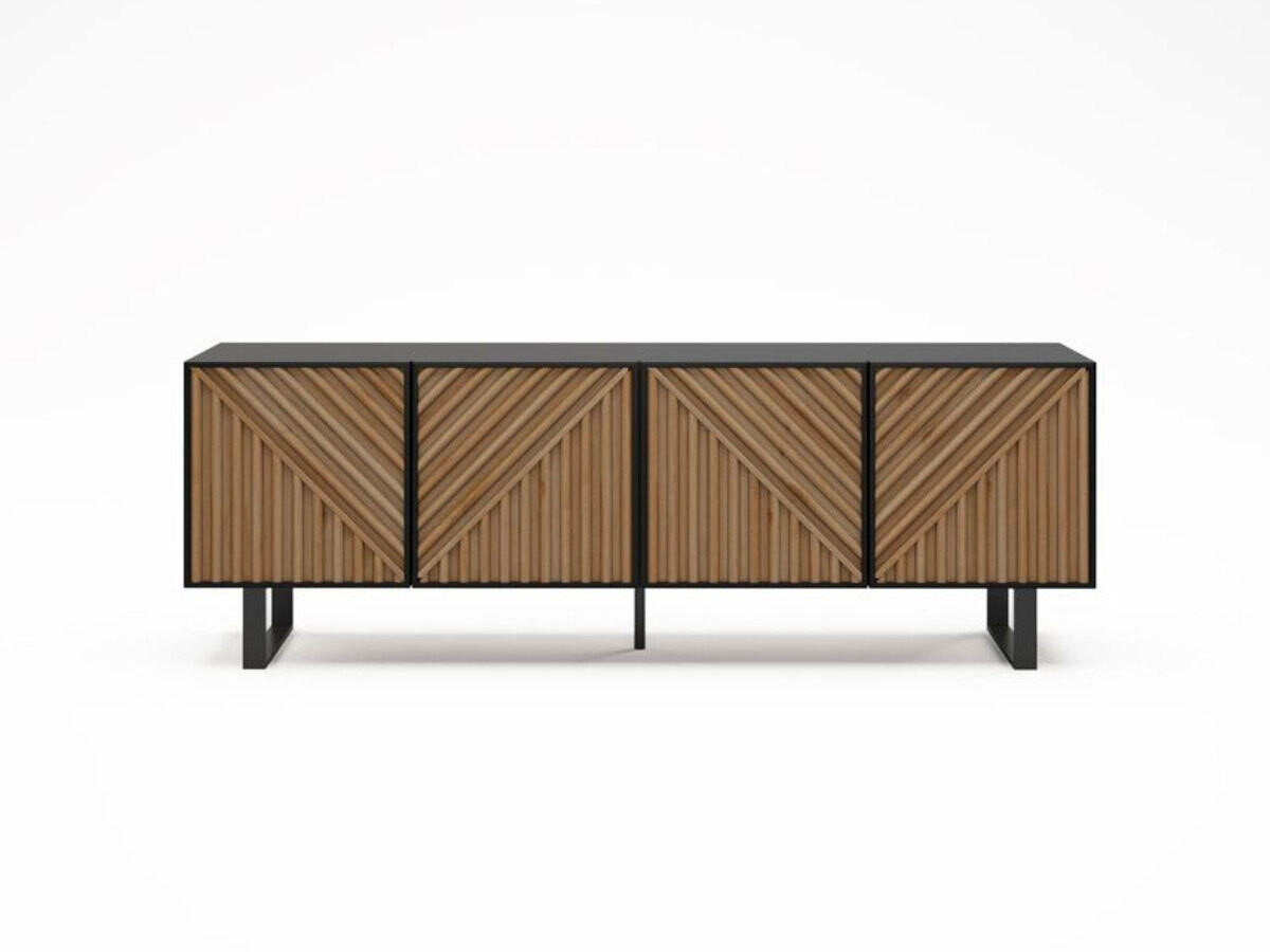 ALAIA set met 151 cm dressoir + 161 cm eikenhouten tv-meubel