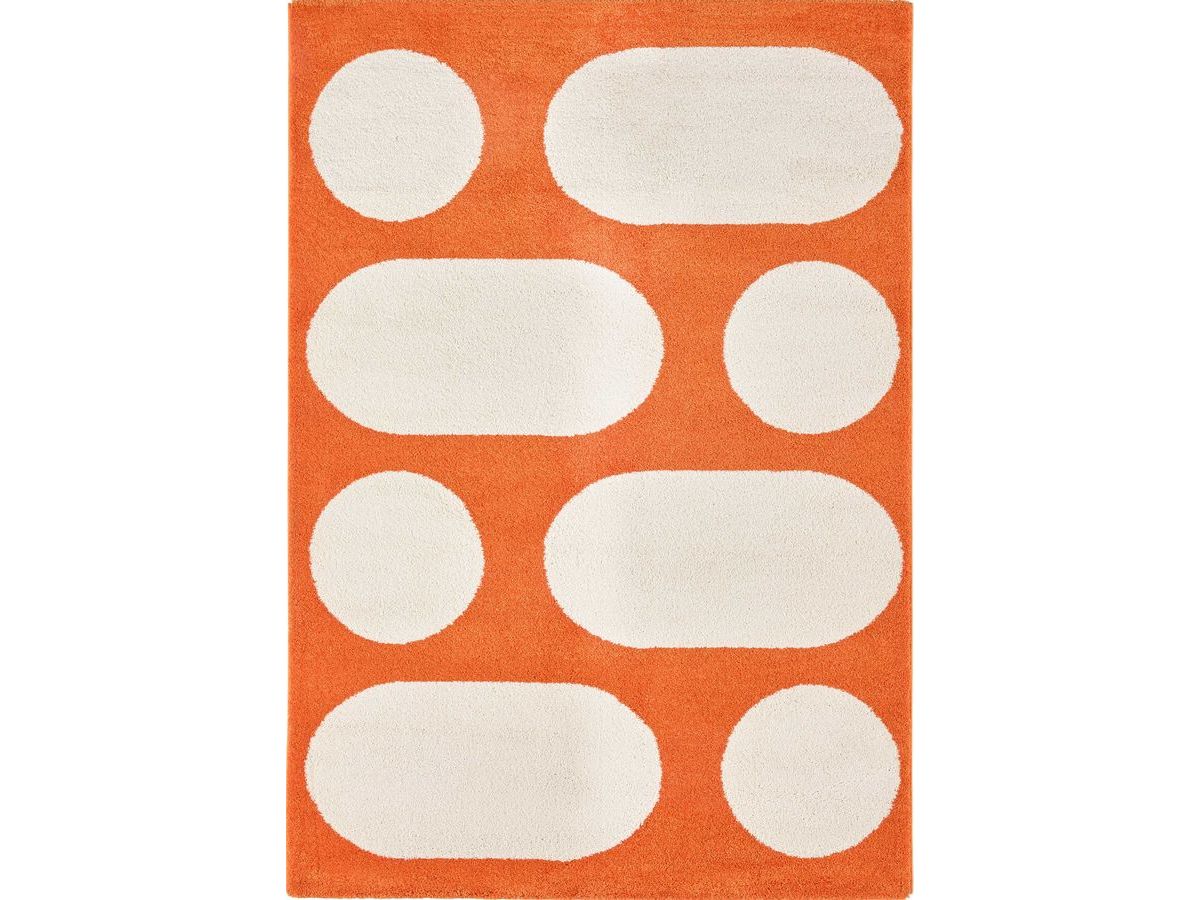 DANNY langpolig vloerkleed met retropatroon