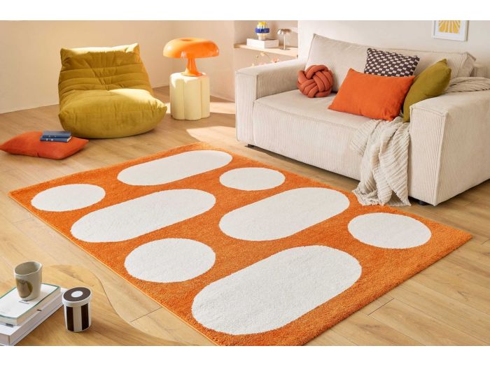 Tapis poils longs DANNY motif retro