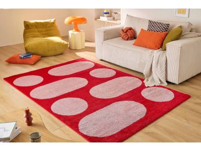 Tapis poils longs DANNY motif retro