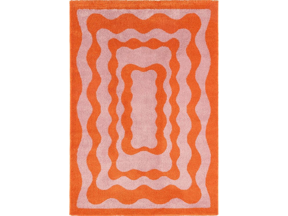 Tapis poils longs LAURIE motif abstrait