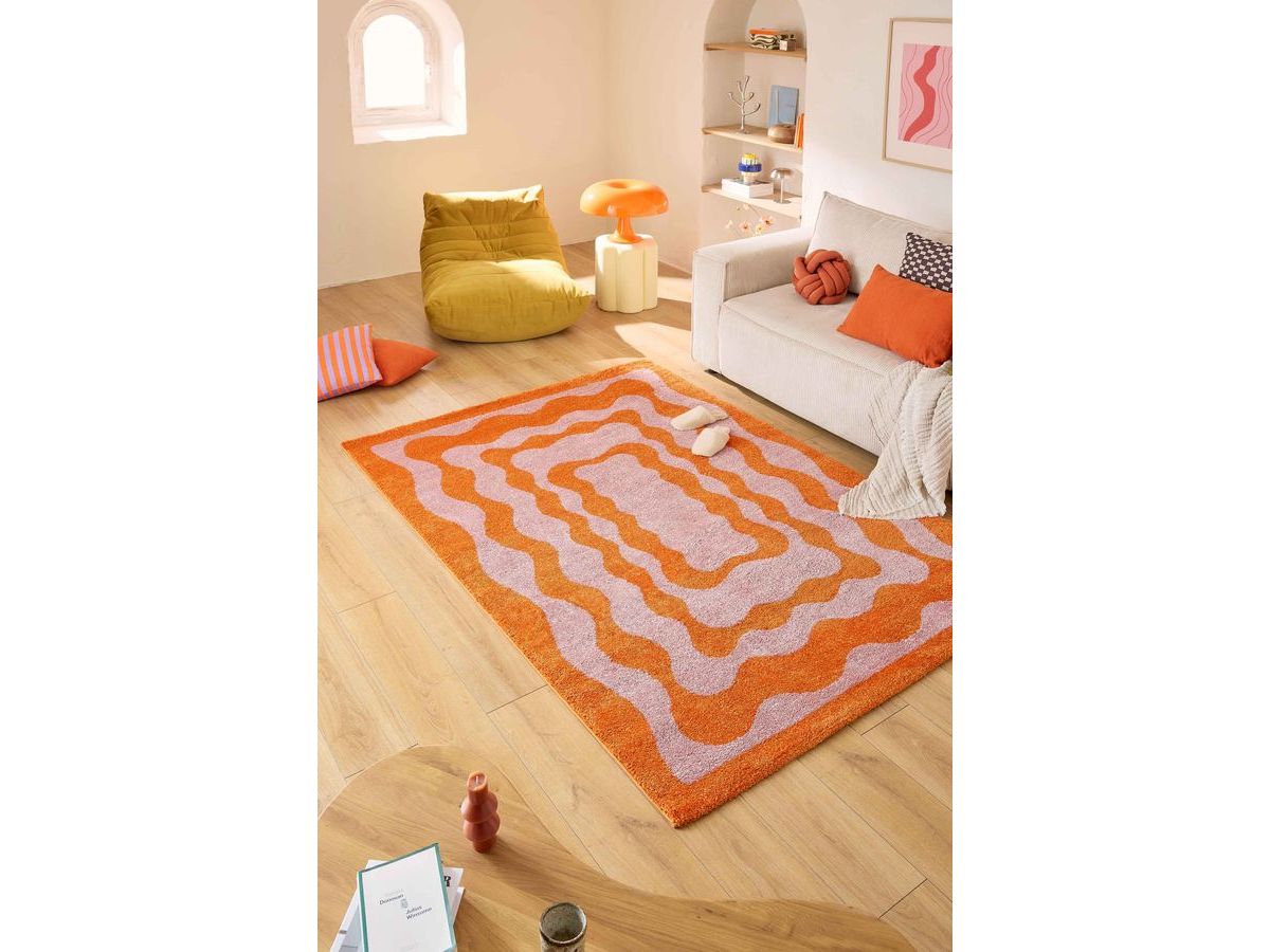 LAURIE langpolig vloerkleed met abstract patroon