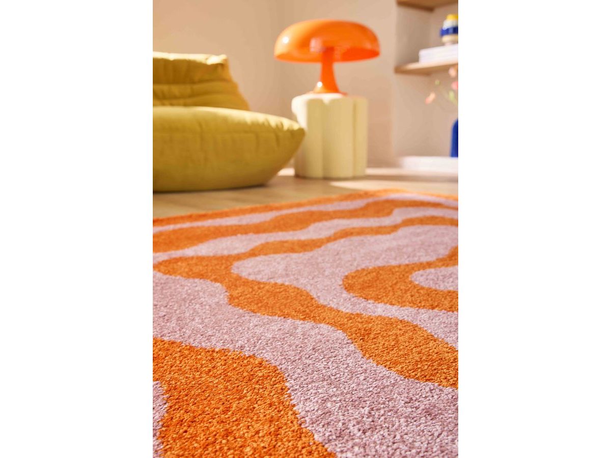 LAURIE langpolig vloerkleed met abstract patroon