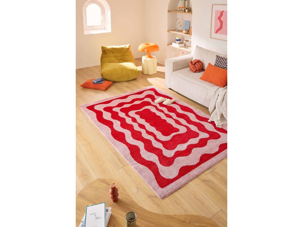 LAURIE langpolig vloerkleed met abstract patroon