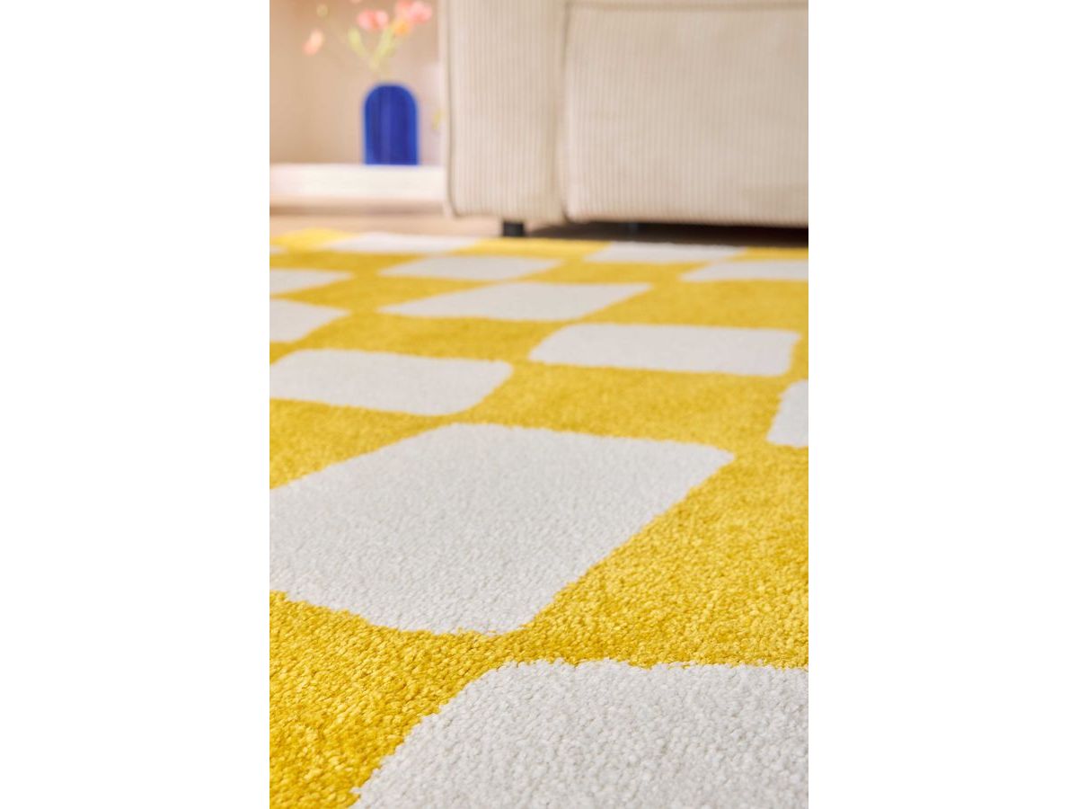 Betty langpolig vloerkleed met retropatroon