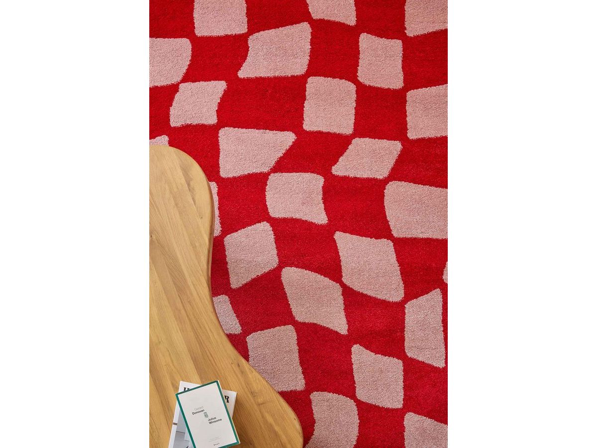 Betty langpolig vloerkleed met retropatroon