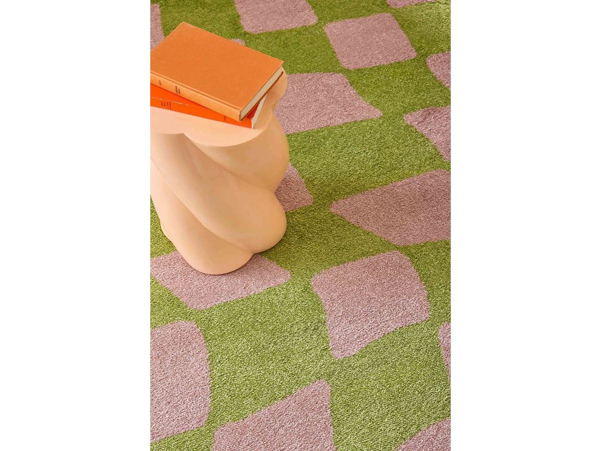 Betty langpolig vloerkleed met retropatroon