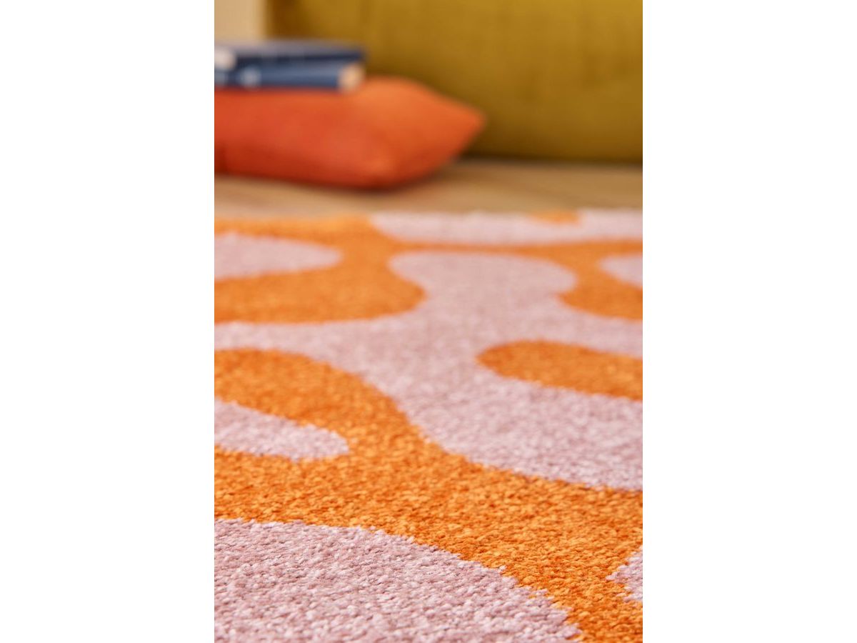 MARTY langpolig vloerkleed met retropatroon