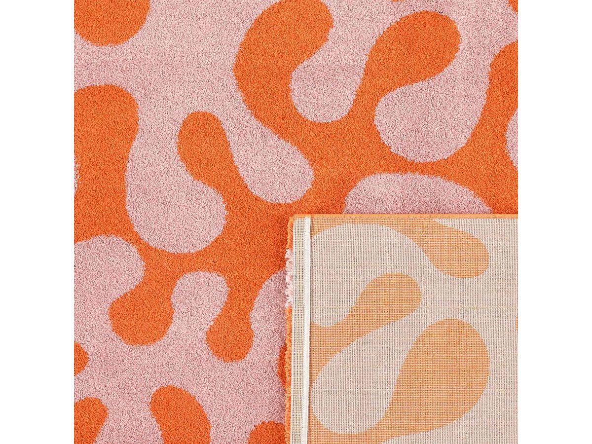 MARTY langpolig vloerkleed met retropatroon