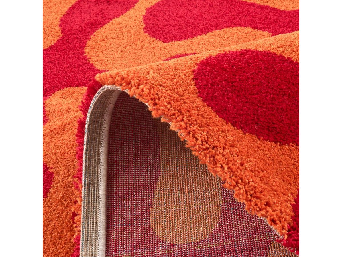 MARTY langpolig vloerkleed met retropatroon