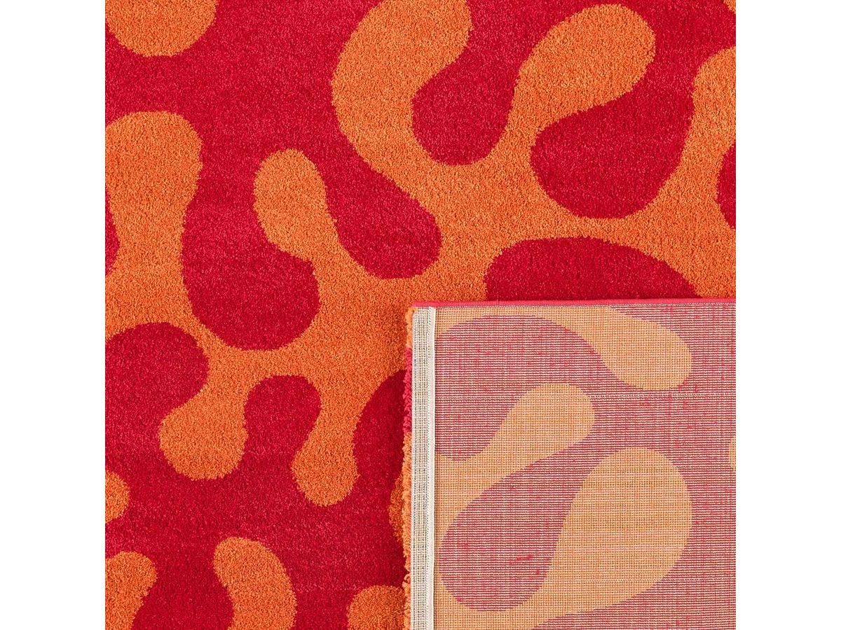 MARTY langpolig vloerkleed met retropatroon