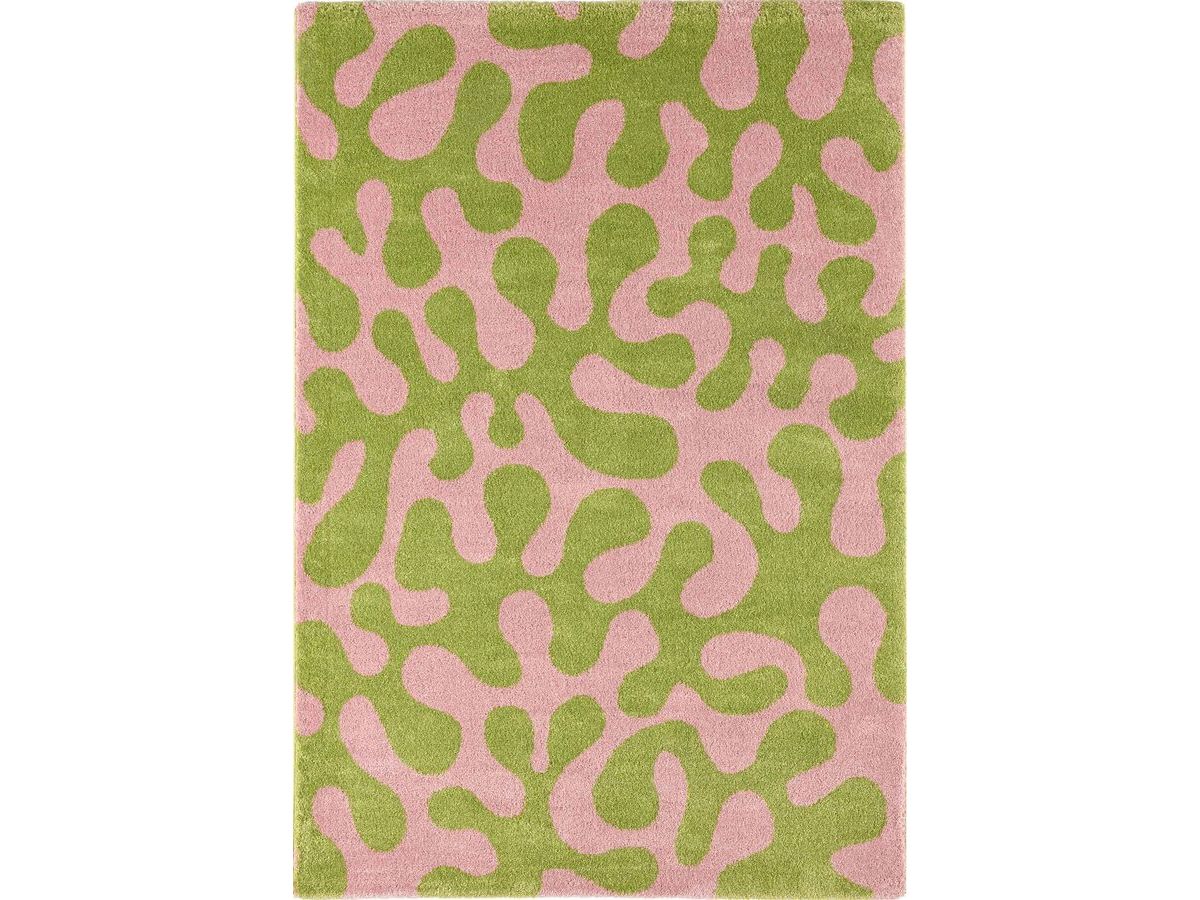 MARTY langpolig vloerkleed met retropatroon