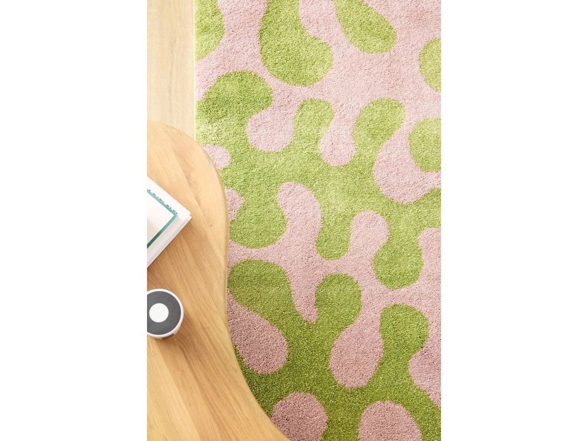 MARTY langpolig vloerkleed met retropatroon