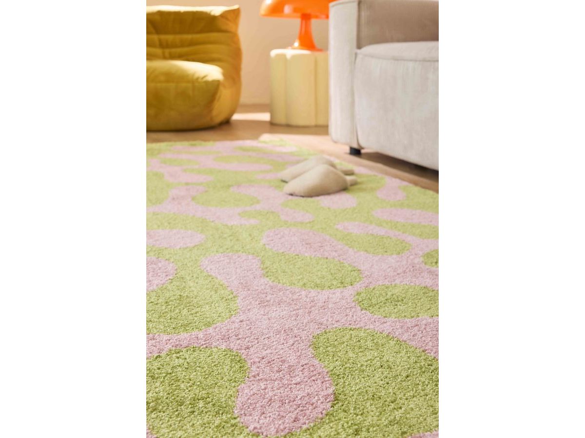 Tapis poils longs MARTY motif rétro