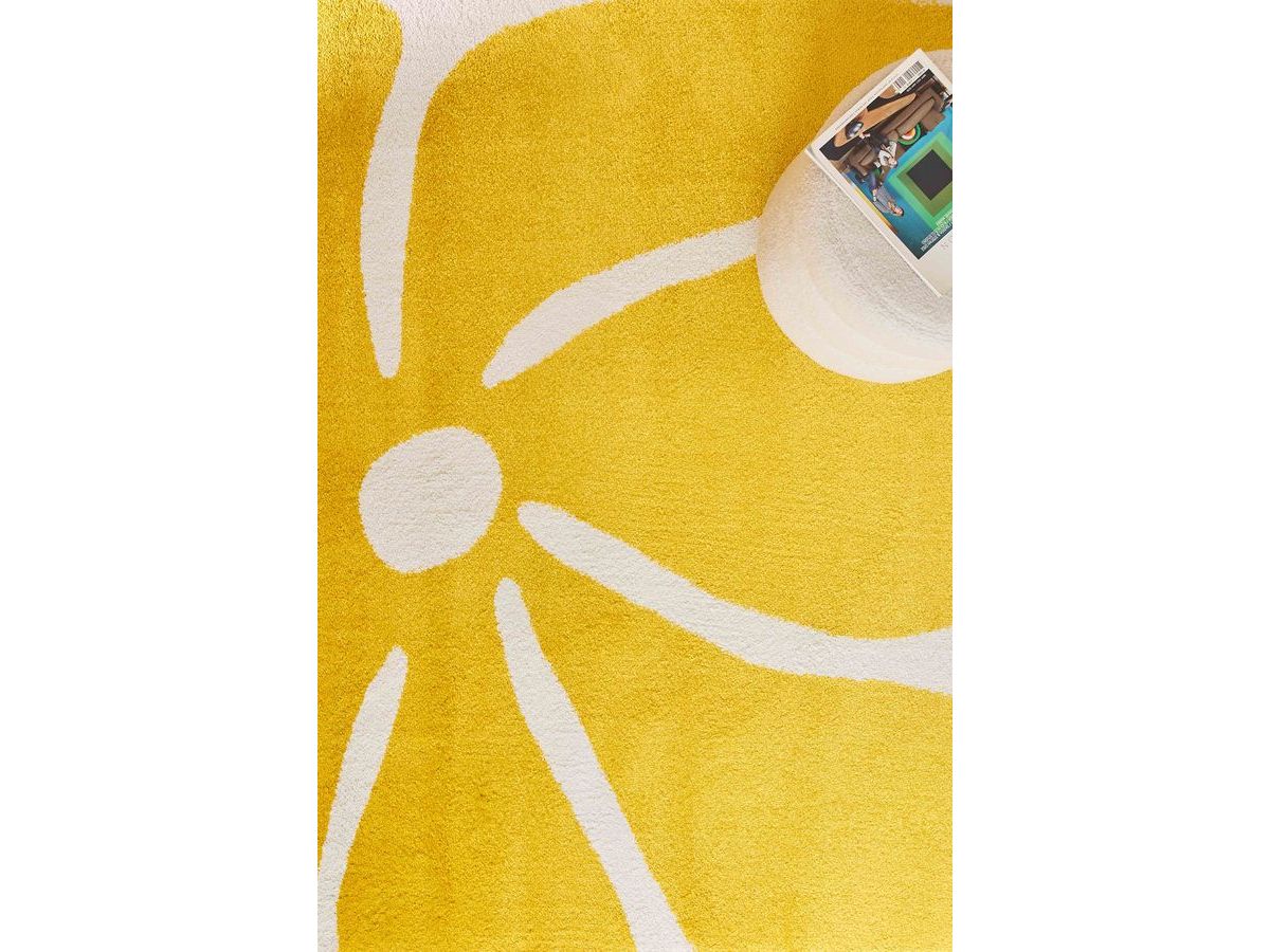 LYDIA langpolig vloerkleed met bloemenmotief