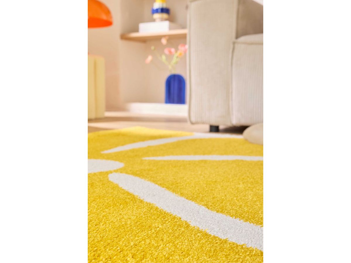 Tapis poils longs LYDIA motif floral