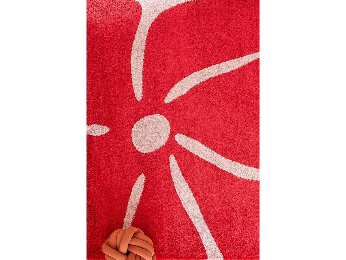 LYDIA langpolig vloerkleed met bloemenmotief