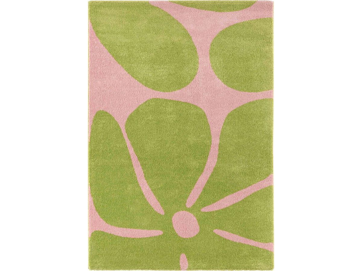 Tapis poils longs LYDIA motif floral