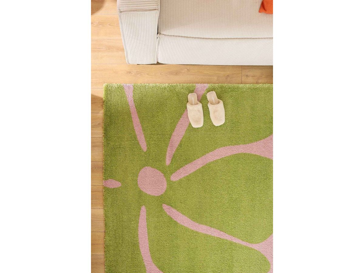 LYDIA langpolig vloerkleed met bloemenmotief