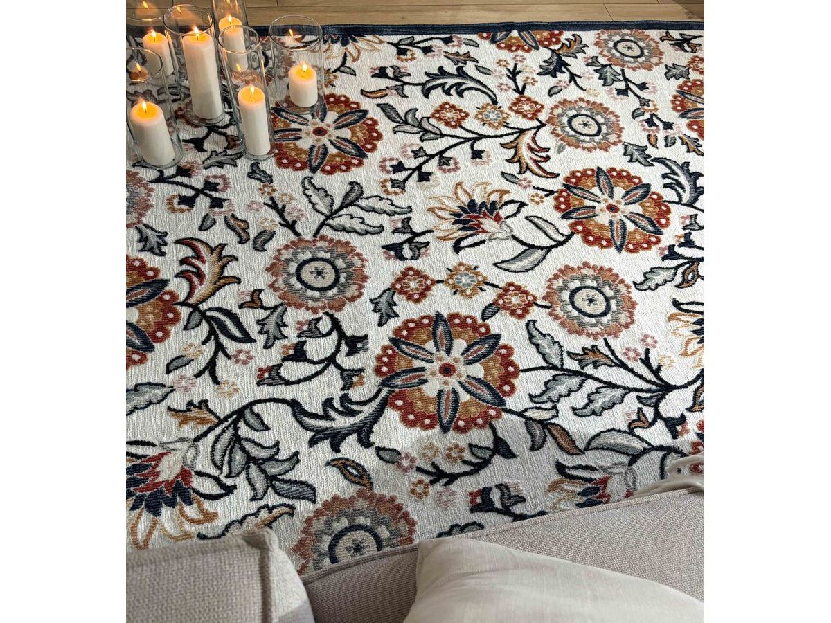 ANNAELLE vintage patroon laagpolig vloerkleed