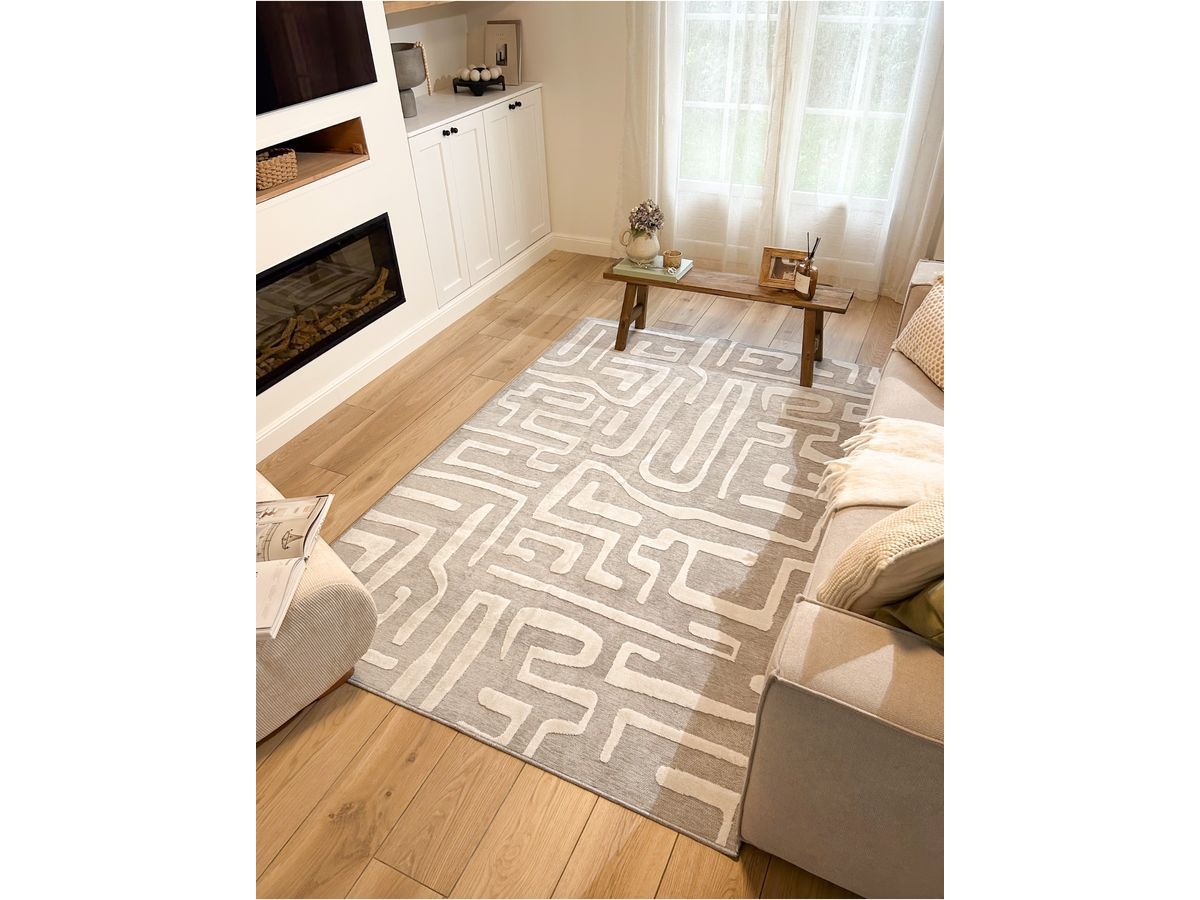 Tapis poils ras AYMERIC motif abstrait