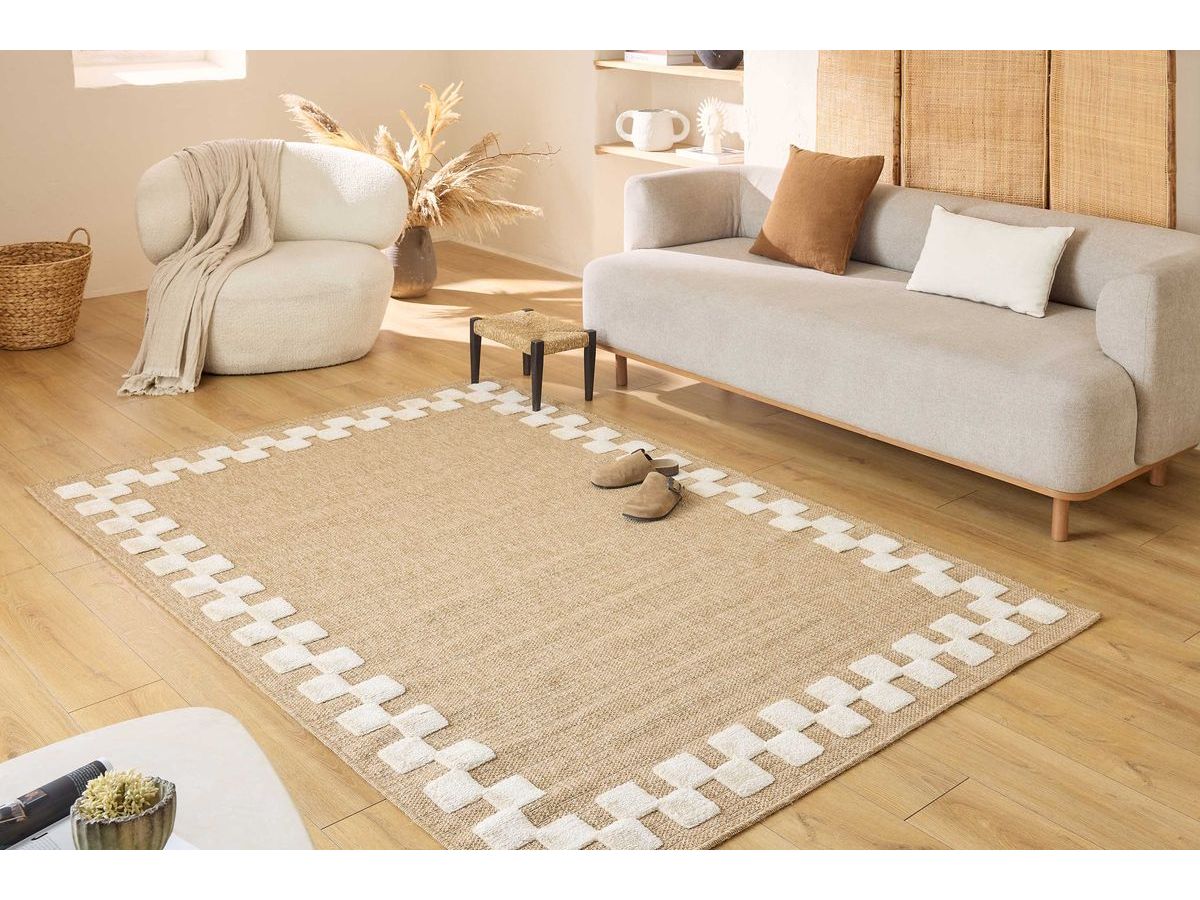 Tapis poils courts PALOMA aspect jute