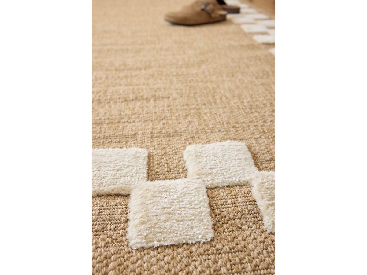 PALOMA laagpolig vloerkleed met jute-look