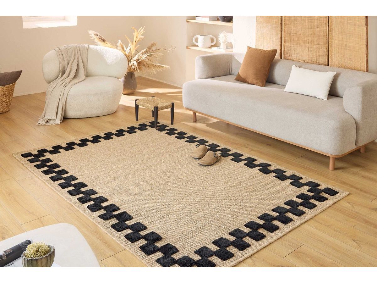 Tapis poils courts PALOMA aspect jute