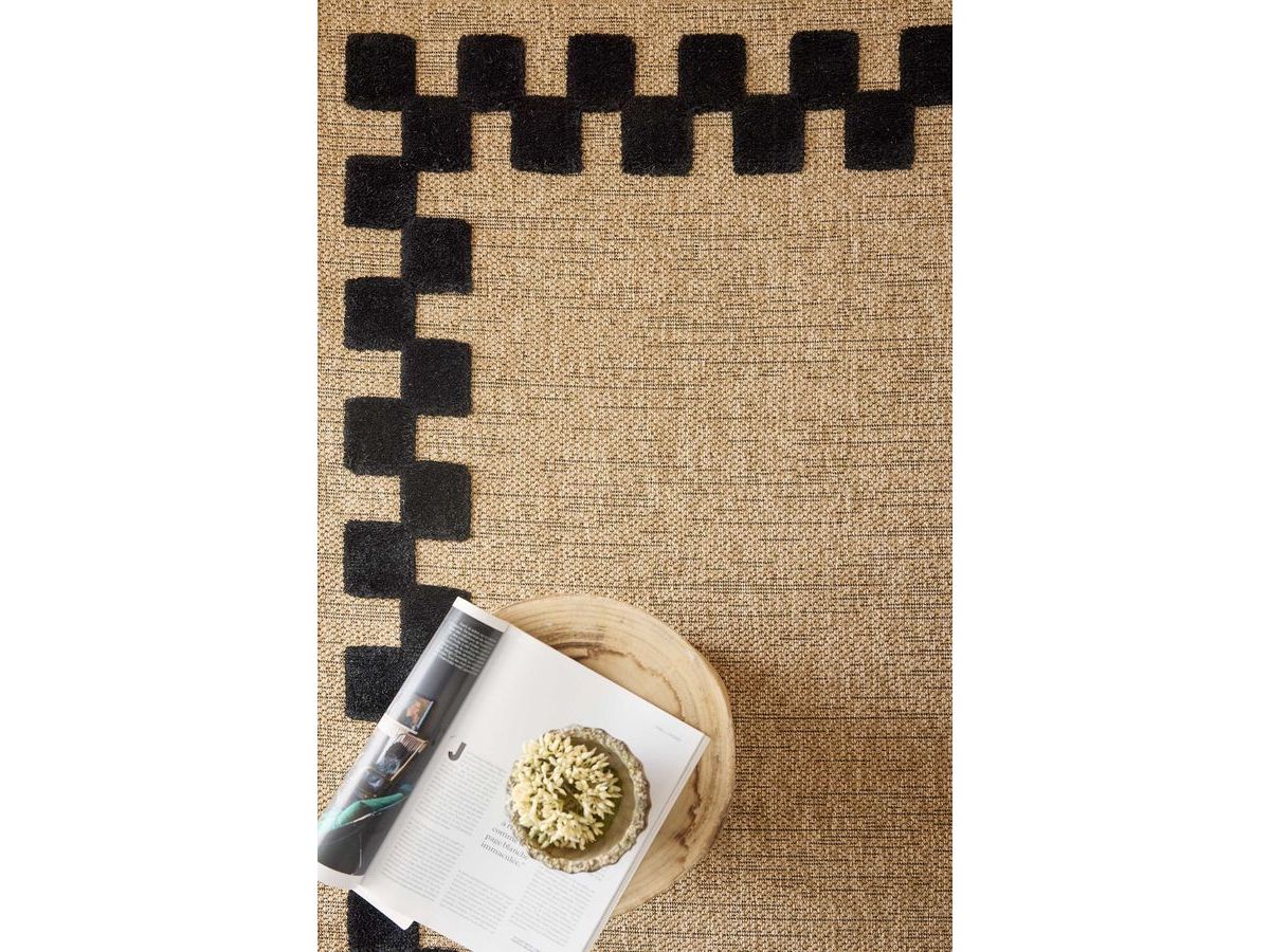 PALOMA laagpolig vloerkleed met jute-look