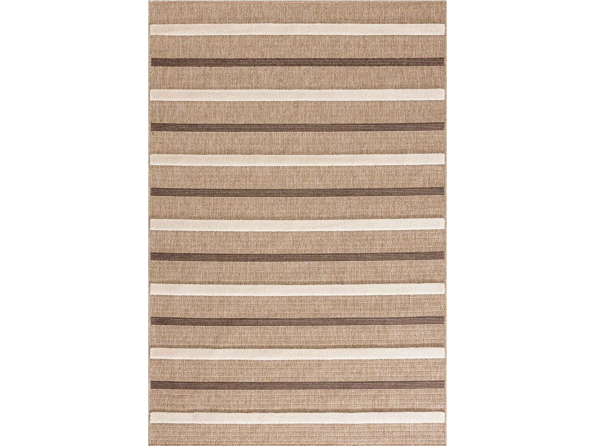 HILDA laagpolig vloerkleed met jute-look en strepenpatroon