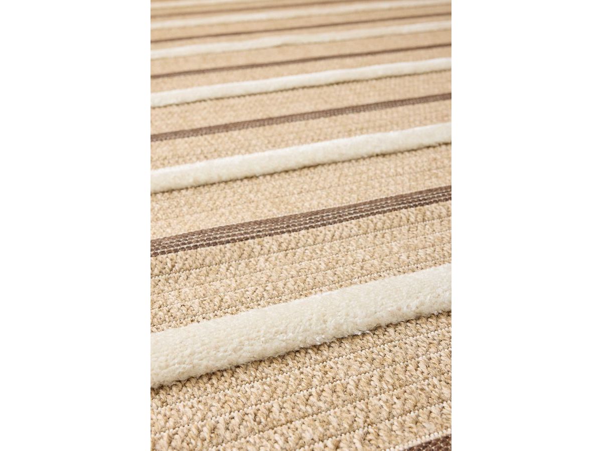 HILDA laagpolig vloerkleed met jute-look en strepenpatroon