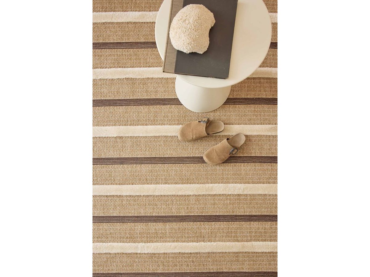 Tapis poils courts HILDA aspect jute motif rayé