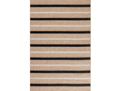 Tapis poils courts HILDA aspect jute motif rayé