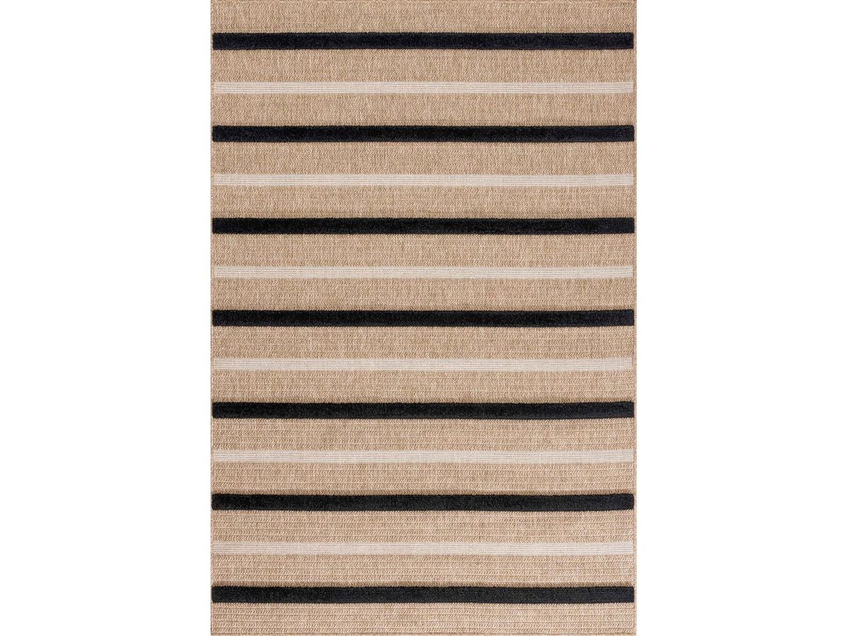 Tapis poils courts HILDA aspect jute motif rayé
