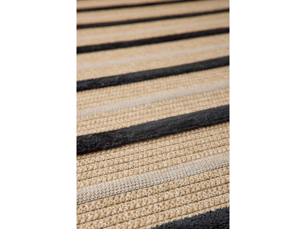 HILDA laagpolig vloerkleed met jute-look en strepenpatroon