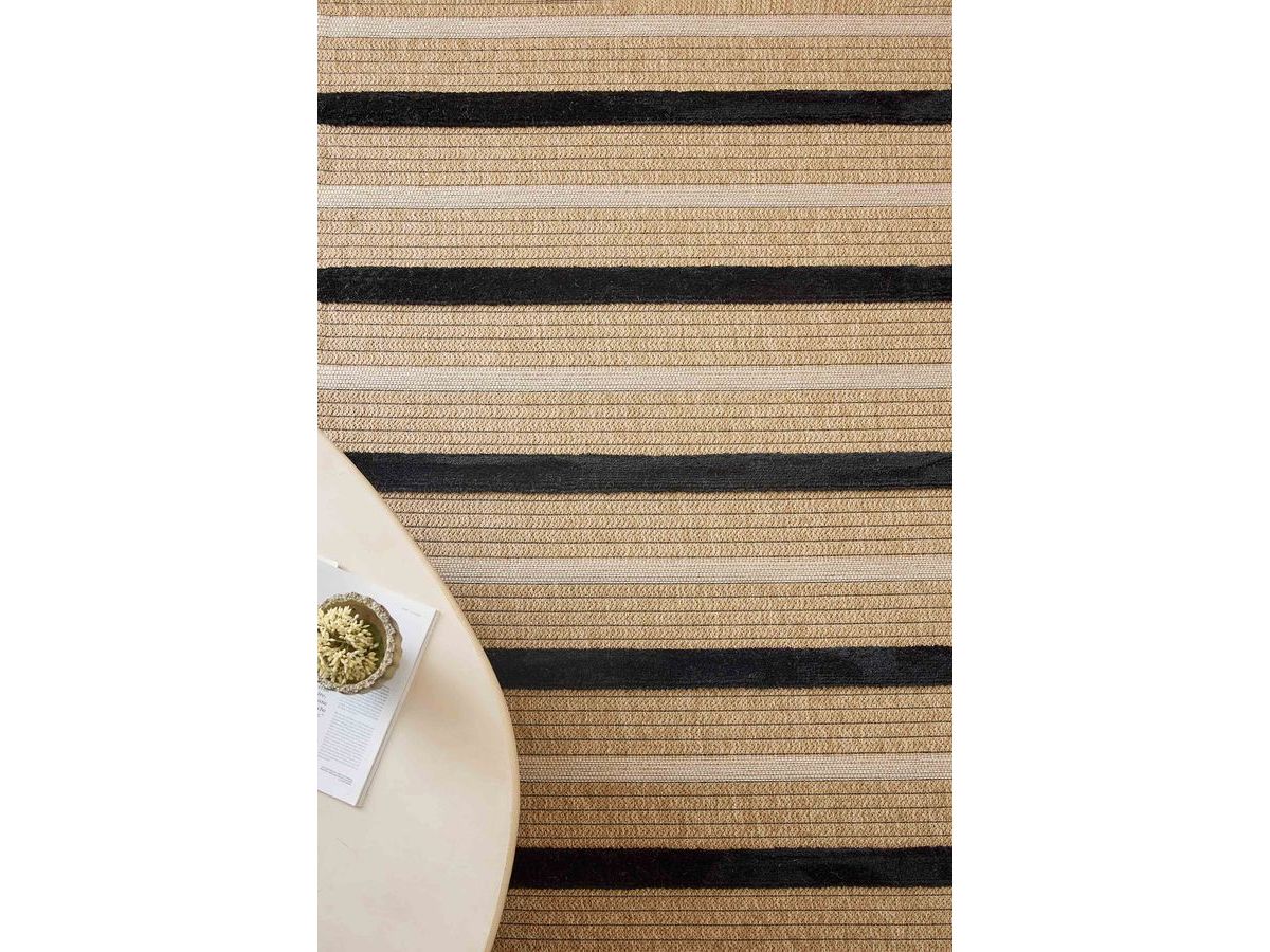 Tapis poils courts HILDA aspect jute motif rayé