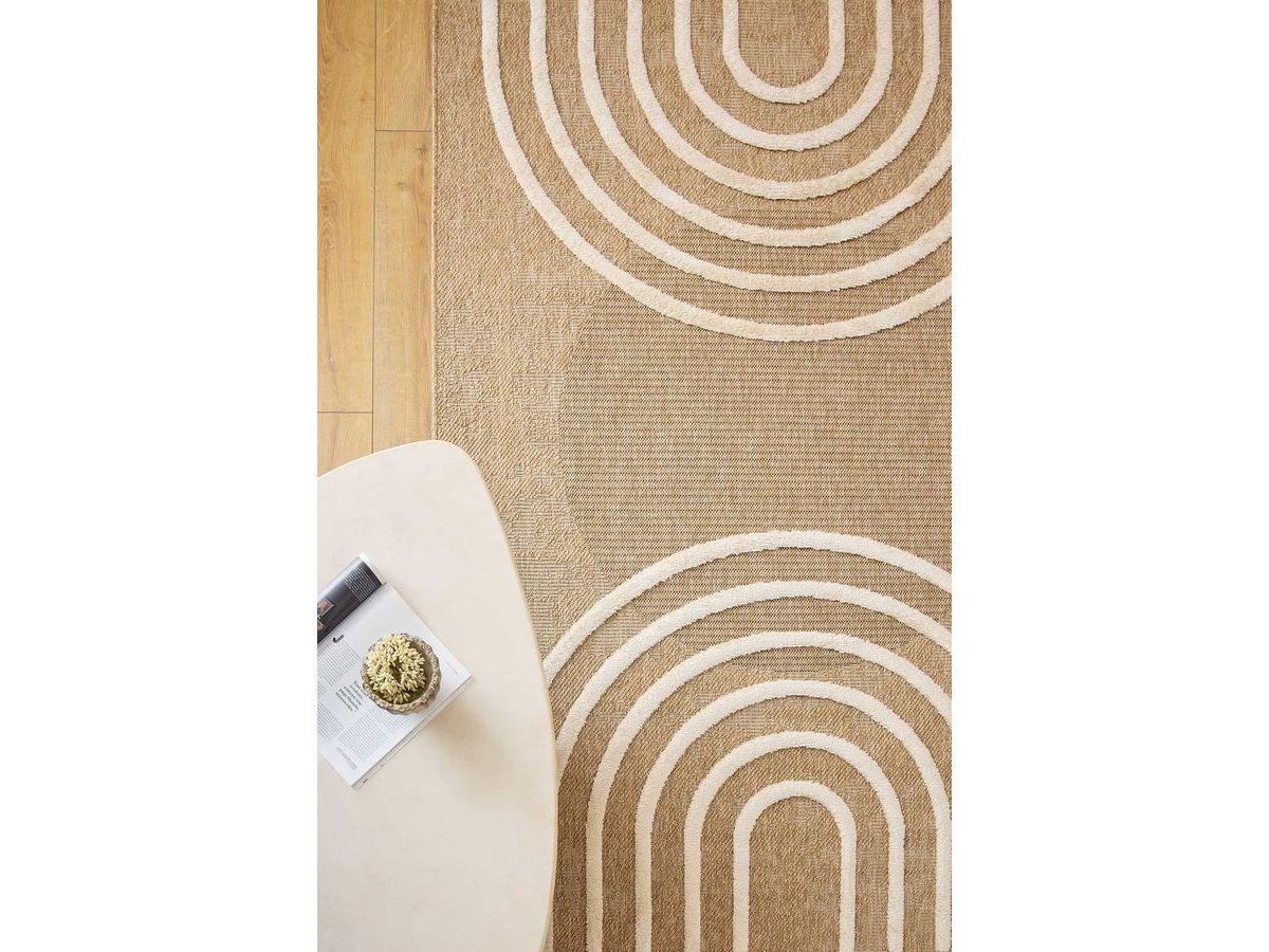 RYAN laagpolig vloerkleed met jute-look