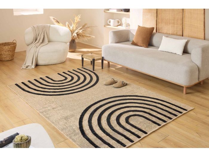 Tapis poils courts RYAN aspect jute