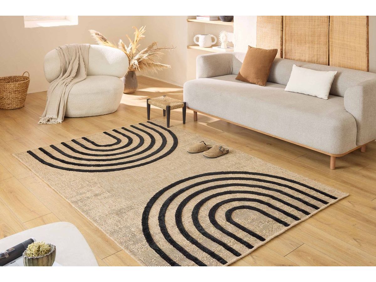 Tapis poils courts RYAN aspect jute