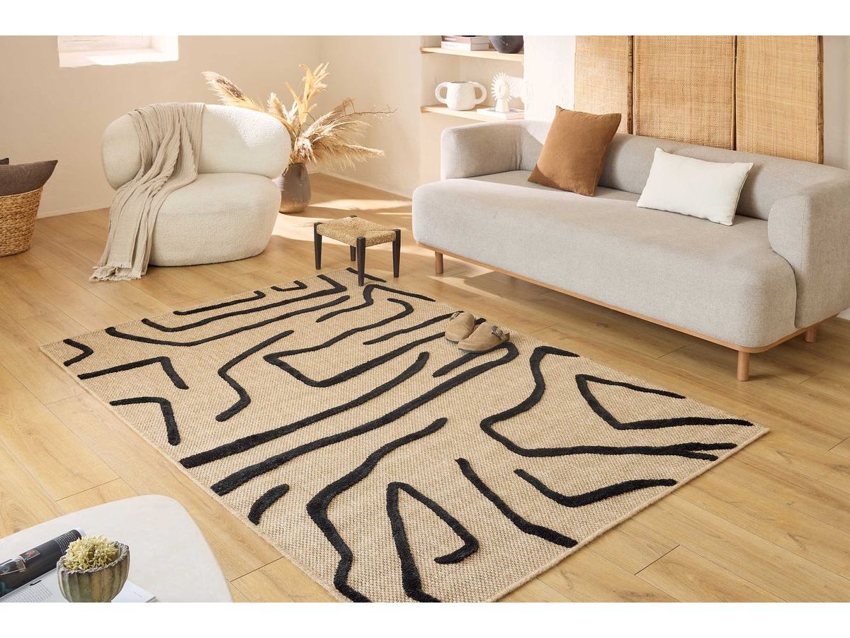 Tapis poils courts ERIKA motif graphique