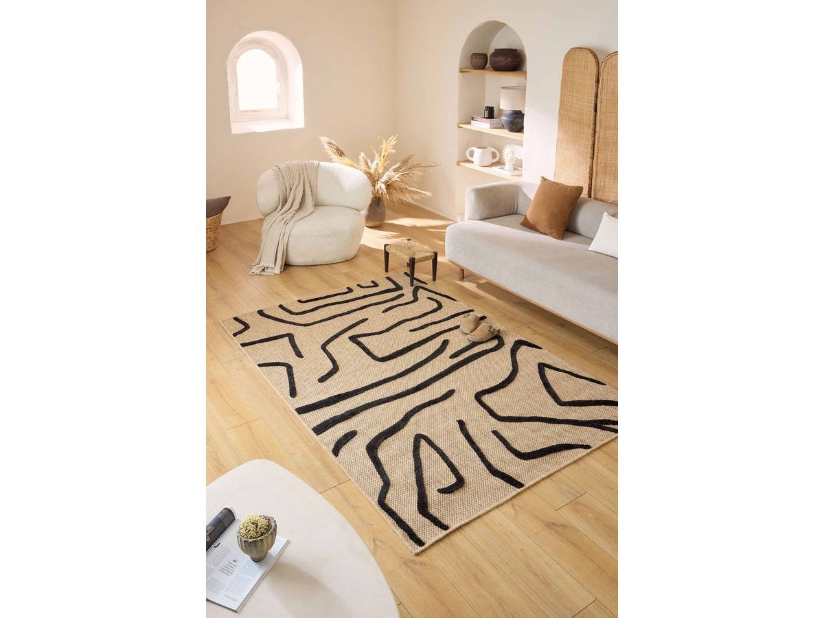 ERIKA laagpolig vloerkleed met grafisch patroon