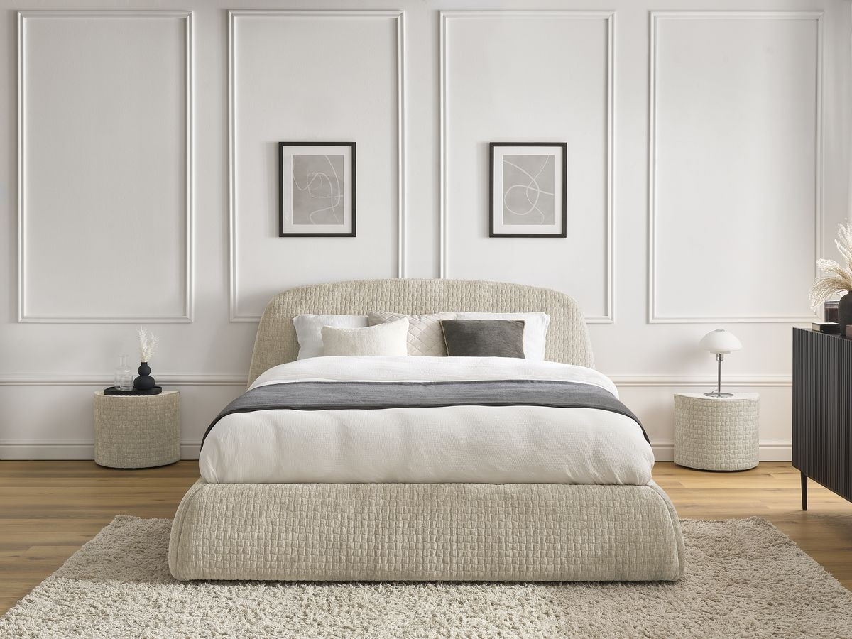 MALON getextureerd stoffen bed