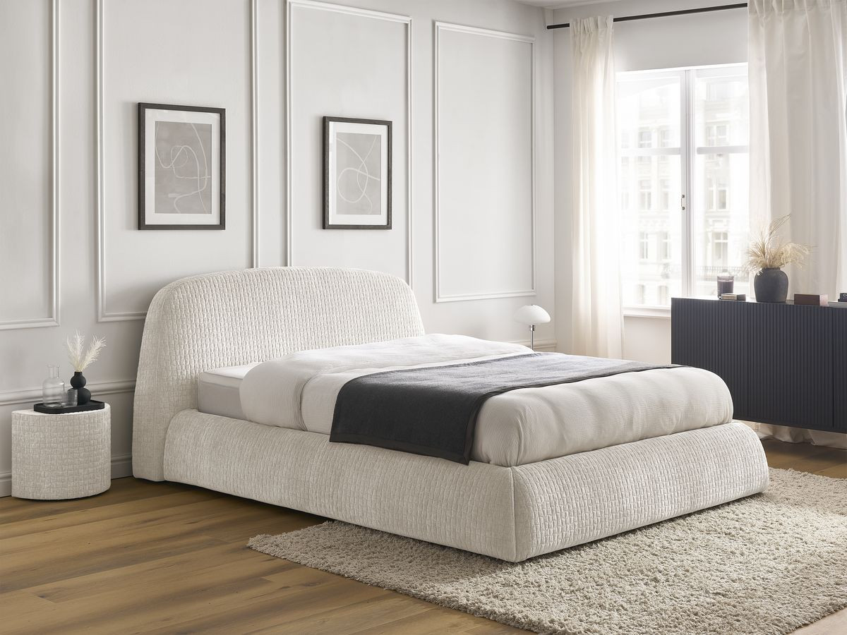 MALON getextureerd stoffen bed