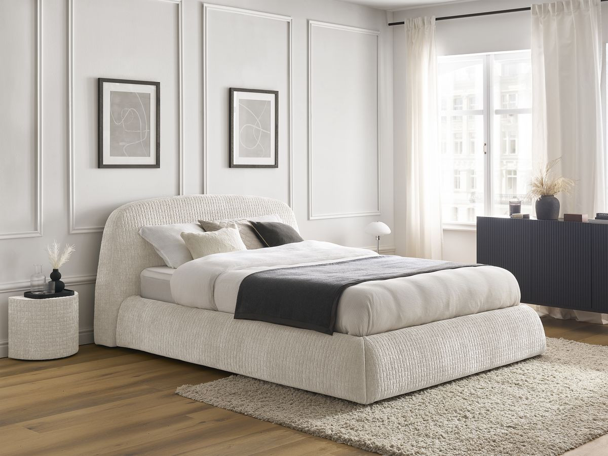 MALON getextureerd stoffen bed