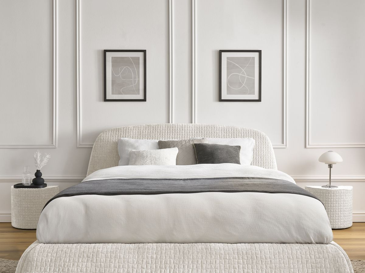 MALON getextureerd stoffen bed