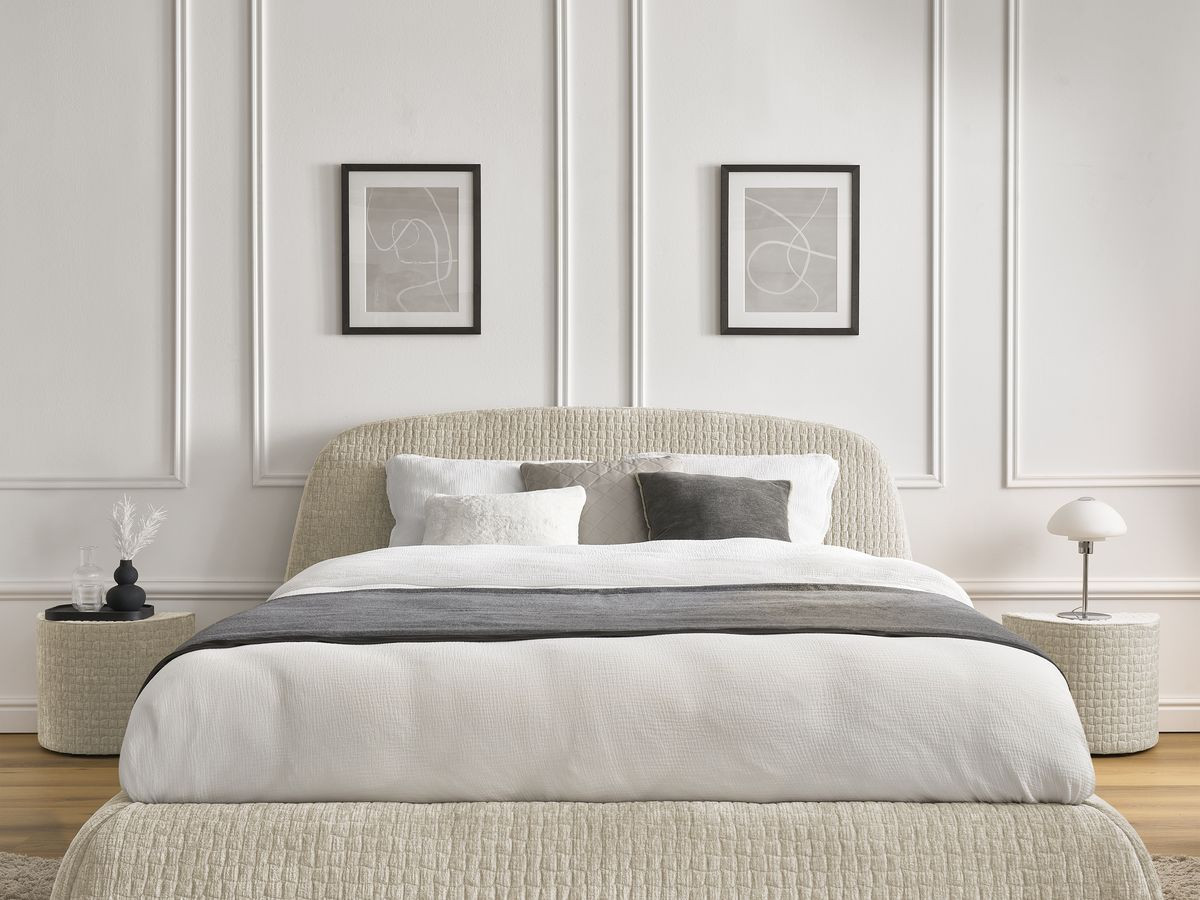 MALON getextureerd stoffen bed